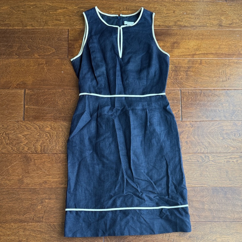 J. Crew Navy Dress with White Accents